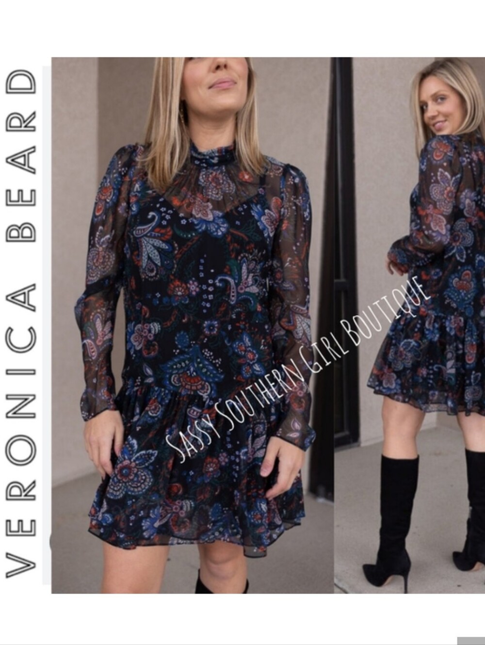 ⭐🆕 Veronica Beard floral paisley mini dress